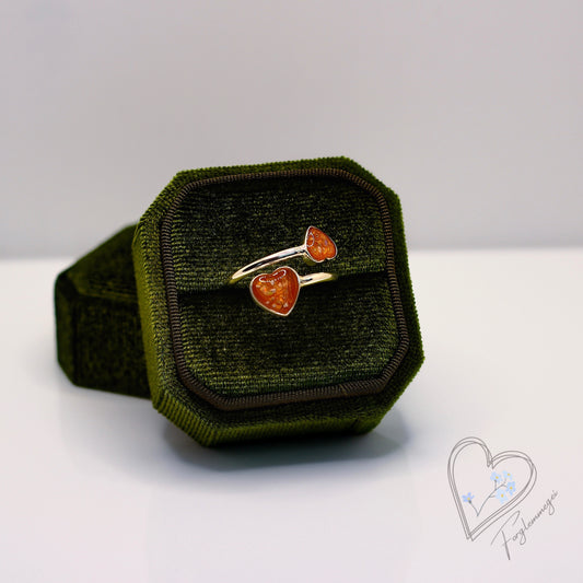 Hjerte dobbel, justerbar ring