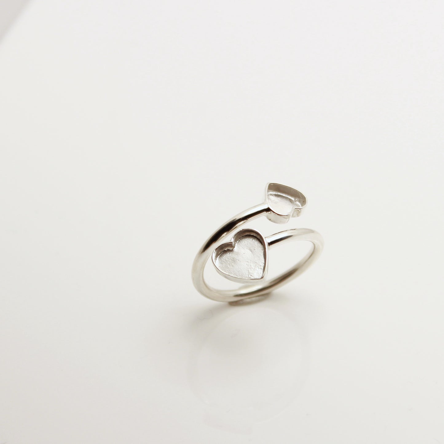 Hjerte dobbel, justerbar ring